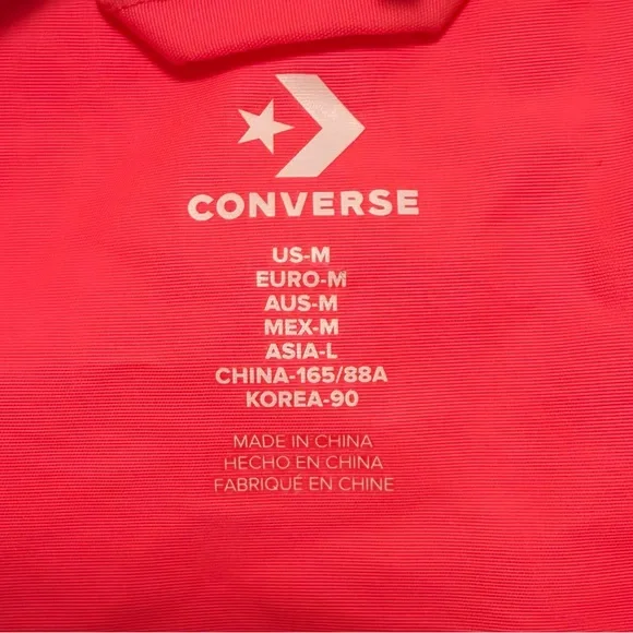 Converse Neon Pink and Black Windbreaker Track Jacket Size Medium - Picture 4 of 5